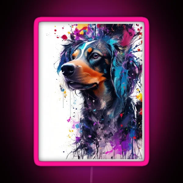 Dashing Dachshund RGB Neon Sign