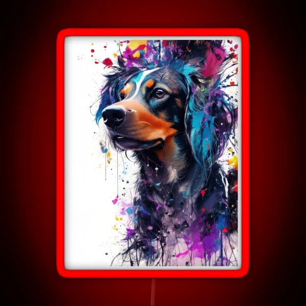 Dashing Dachshund RGB Neon Sign