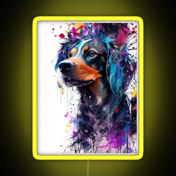 Dashing Dachshund RGB Neon Sign