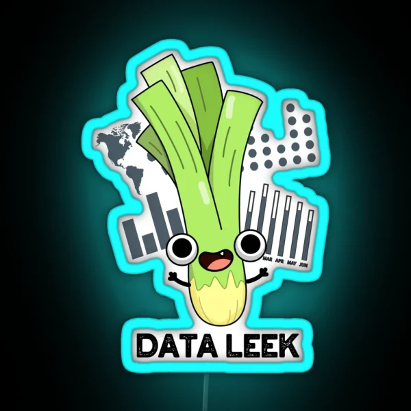 Data Leek Funny Veggie Puns RGB Neon Sign