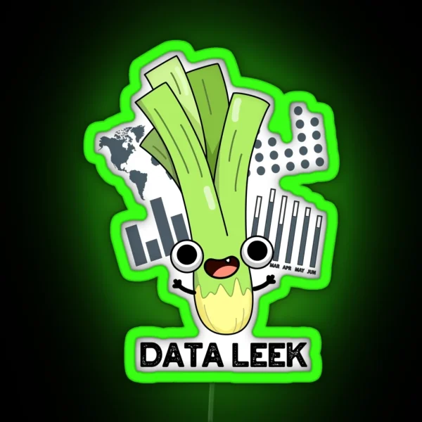 Data Leek Funny Veggie Puns RGB Neon Sign