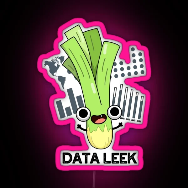 Data Leek Funny Veggie Puns RGB Neon Sign