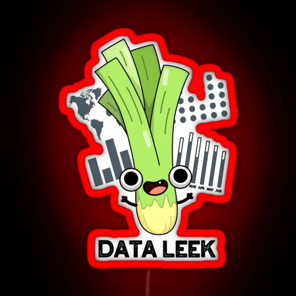 Data Leek Funny Veggie Puns RGB Neon Sign