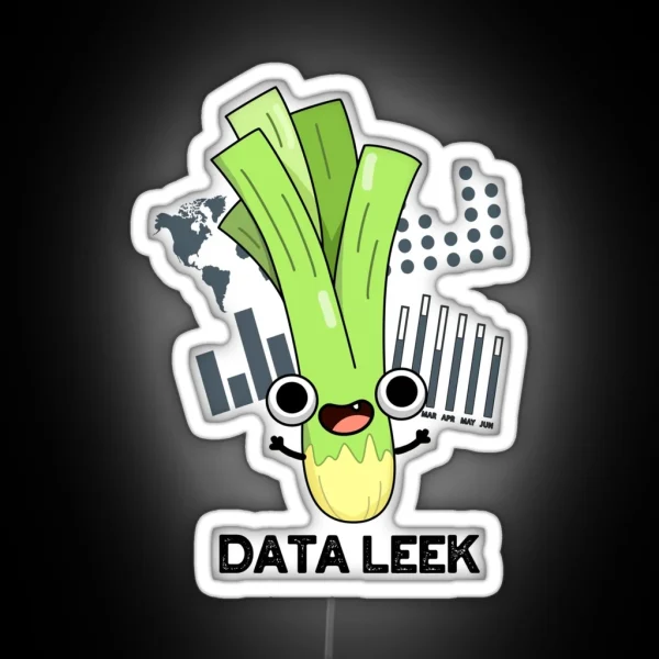Data Leek Funny Veggie Puns RGB Neon Sign