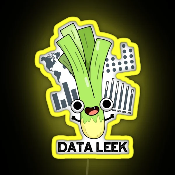 Data Leek Funny Veggie Puns RGB Neon Sign