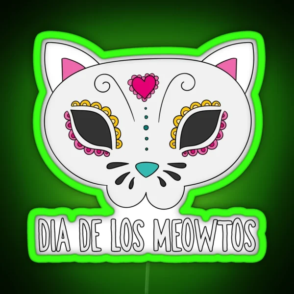 Day Of The Dead Kitty Cat Led RGB Neon Sign