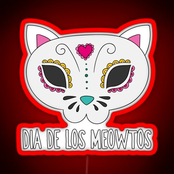 Day Of The Dead Kitty Cat Led RGB Neon Sign