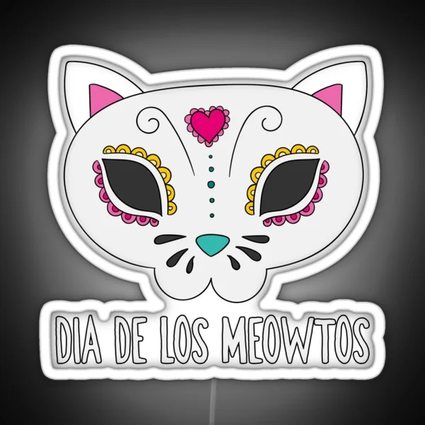 Day Of The Dead Kitty Cat Led RGB Neon Sign