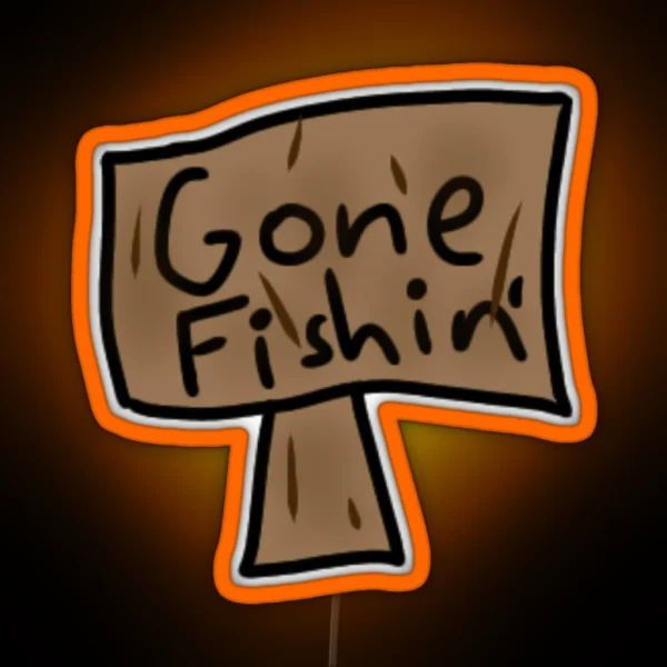 Daybreak1993 Gone Fishin Emote RGB Neon Sign