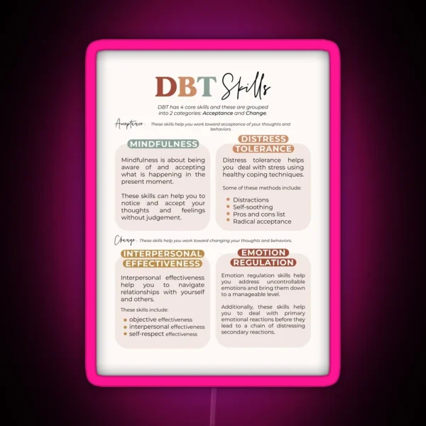 DBT Skills Guide RGB Neon Sign