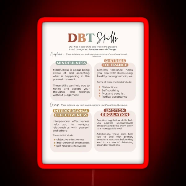 DBT Skills Guide RGB Neon Sign