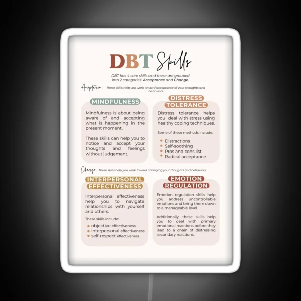 DBT Skills Guide RGB Neon Sign