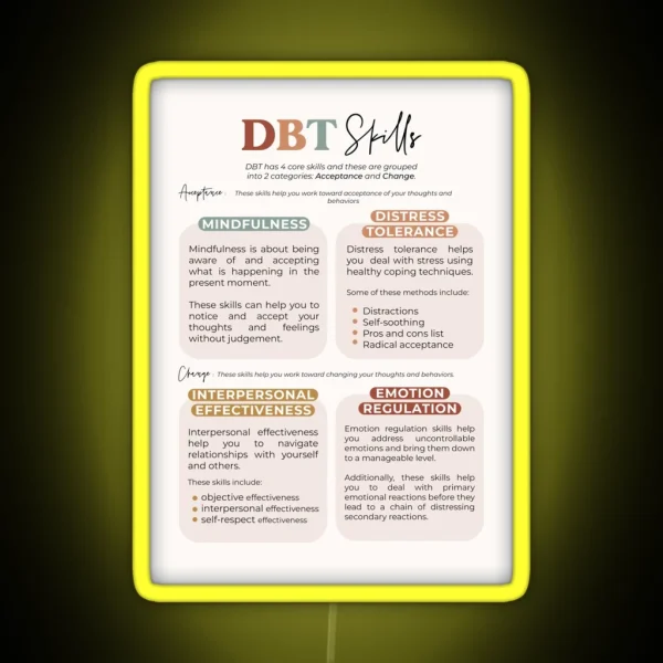 DBT Skills Guide RGB Neon Sign