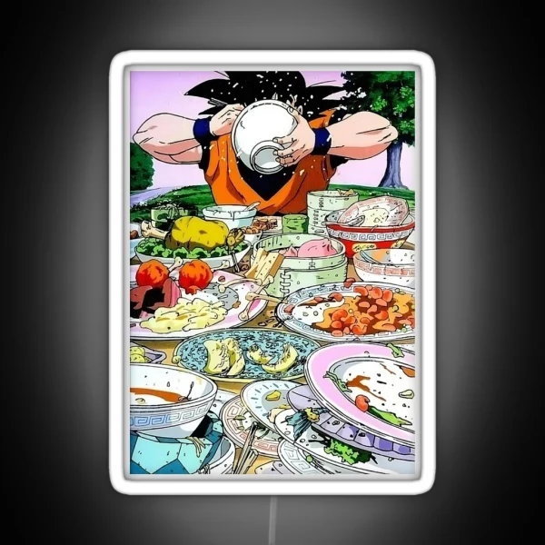 DBZ Goku Eating RGB Neon Sign
