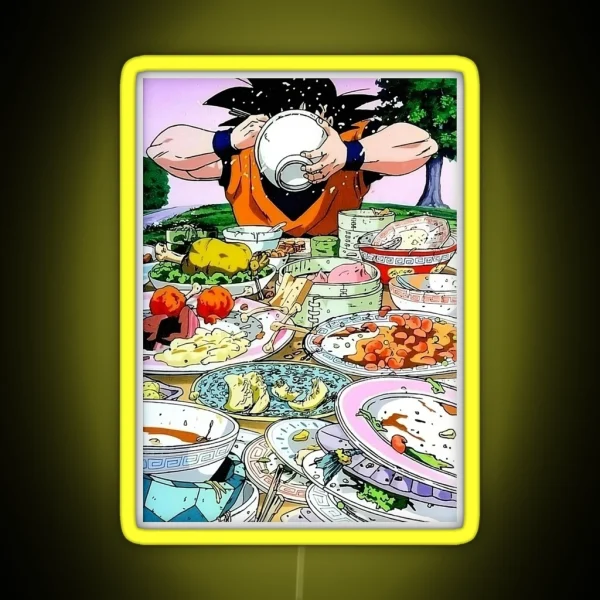 DBZ Goku Eating RGB Neon Sign