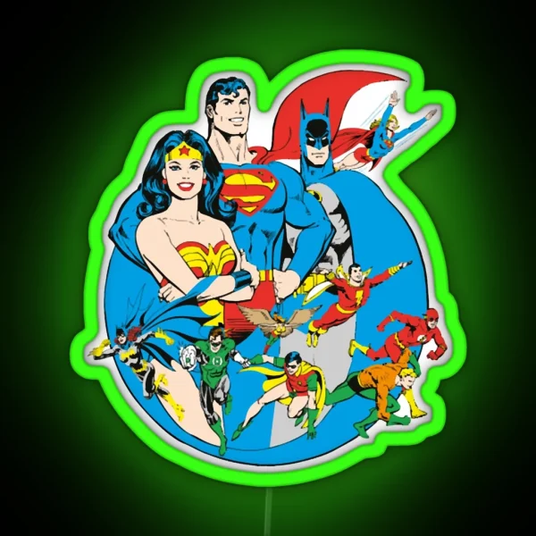 DC Comics Originals Members RGB Neon Sign