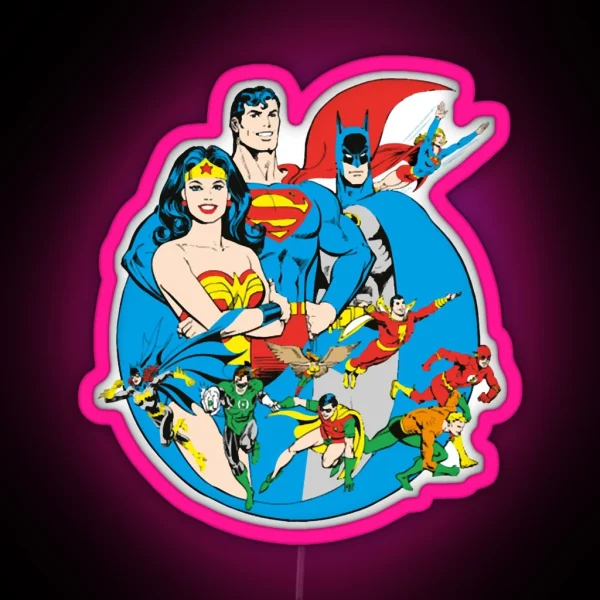 DC Comics Originals Members RGB Neon Sign