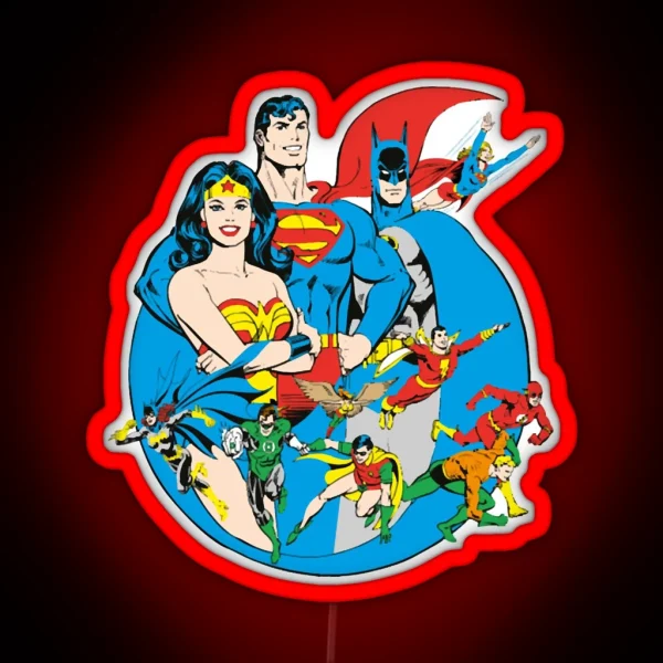 DC Comics Originals Members RGB Neon Sign