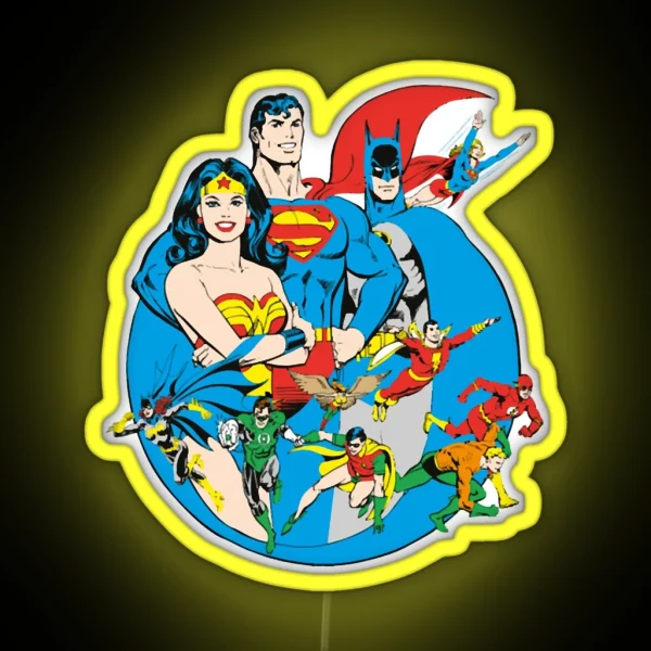 DC Comics Originals Members RGB Neon Sign