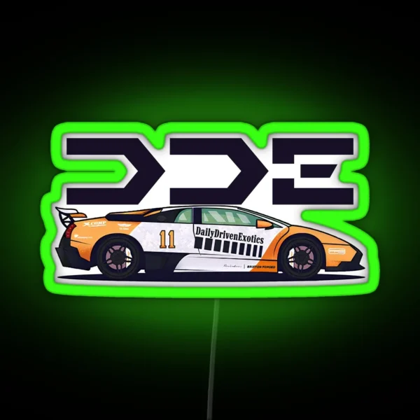 DDE Daily Driven Exotics Roaring Supercar Majesty Lambo Murcielago LP640 RGB Neon Sign