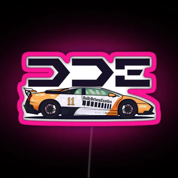 DDE Daily Driven Exotics Roaring Supercar Majesty Lambo Murcielago LP640 RGB Neon Sign