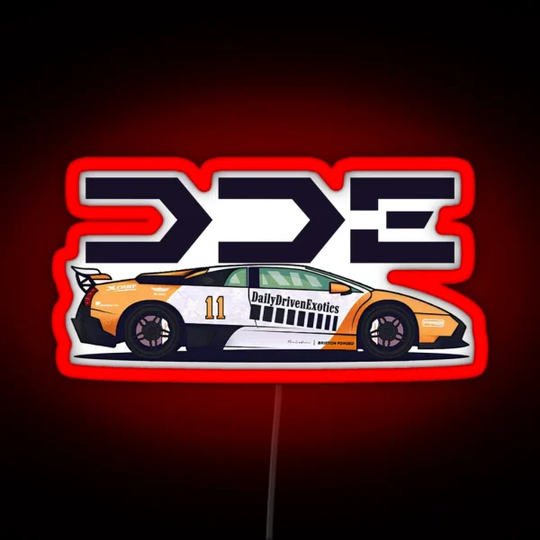 DDE Daily Driven Exotics Roaring Supercar Majesty Lambo Murcielago LP640 RGB Neon Sign