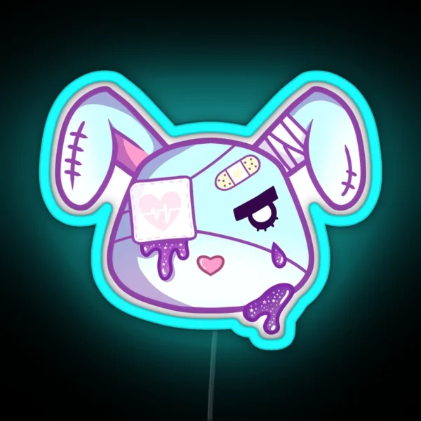 Dead Inside Bunny Yami Kawaii RGB Neon Sign