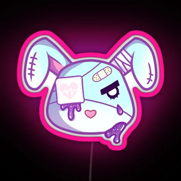 Dead Inside Bunny Yami Kawaii RGB Neon Sign