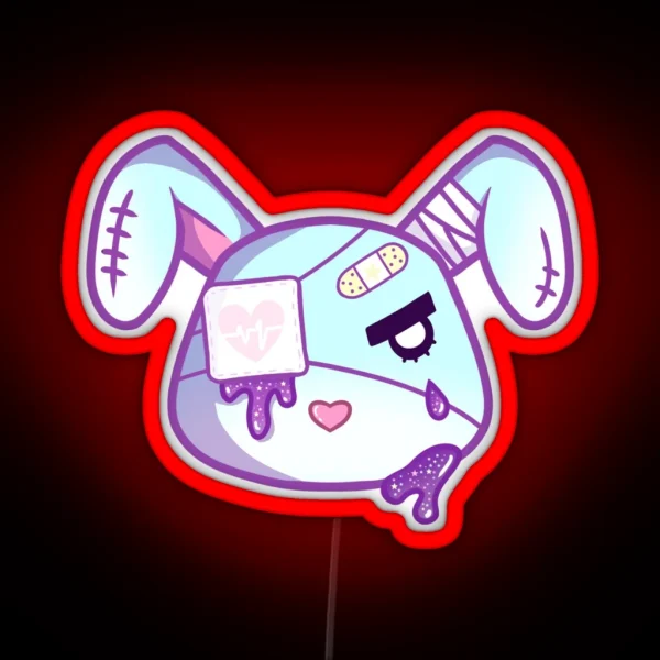 Dead Inside Bunny Yami Kawaii RGB Neon Sign