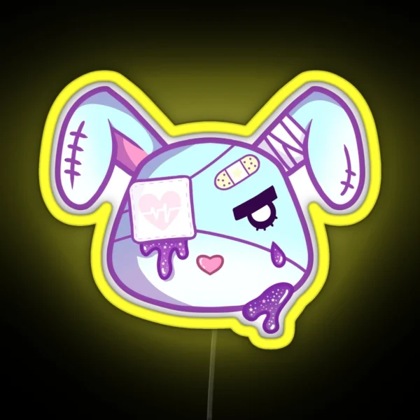 Dead Inside Bunny Yami Kawaii RGB Neon Sign