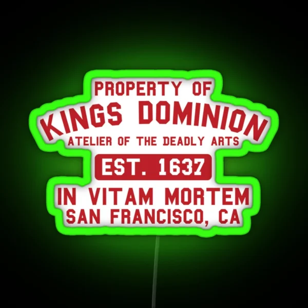 Deadly Class Kings Dominion Tee RGB Neon Sign