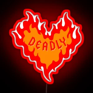 Deadly Flame Heart RGB Neon Sign