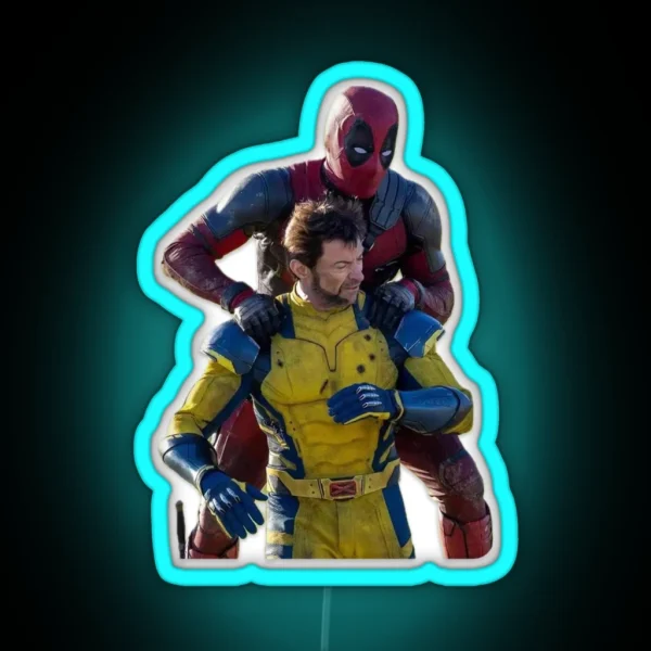 Deadpool Piggyback Ride RGB Neon Sign