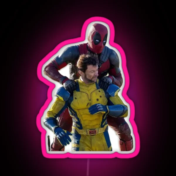 Deadpool Piggyback Ride RGB Neon Sign