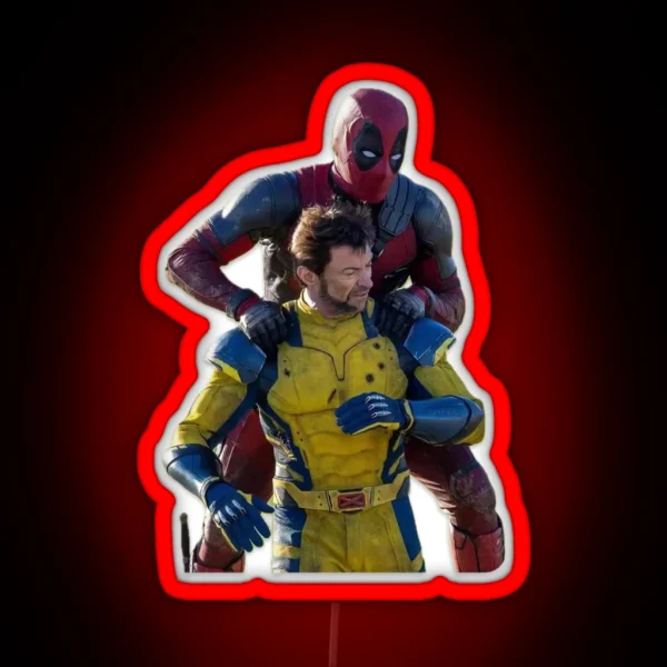 Deadpool Piggyback Ride RGB Neon Sign