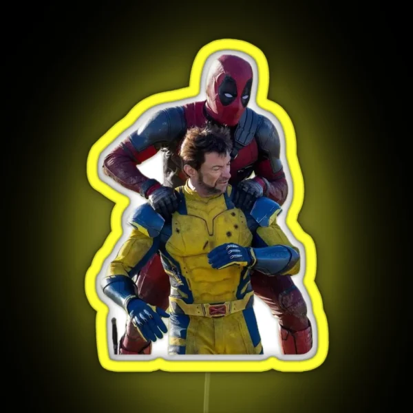 Deadpool Piggyback Ride RGB Neon Sign