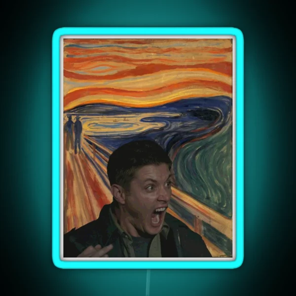 Dean Scream Painting Munch RGB Neon Sign