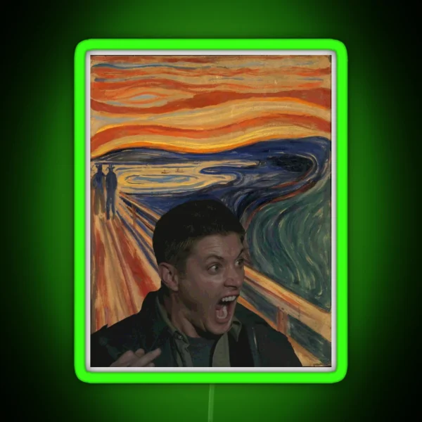 Dean Scream Painting Munch RGB Neon Sign