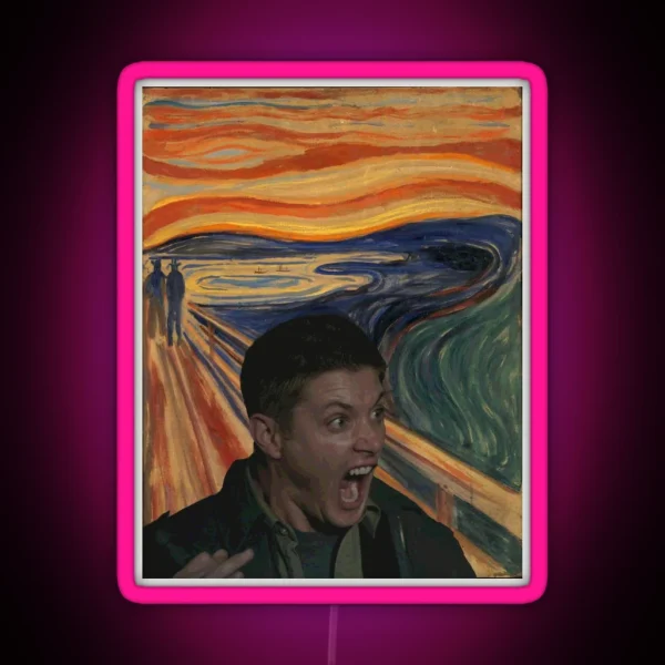 Dean Scream Painting Munch RGB Neon Sign