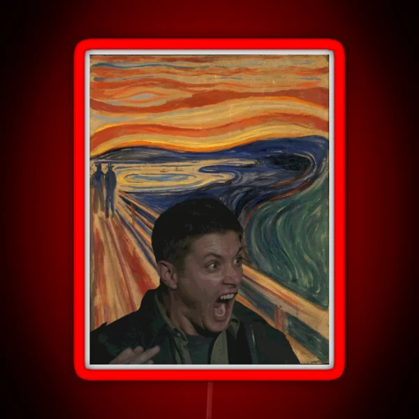Dean Scream Painting Munch RGB Neon Sign