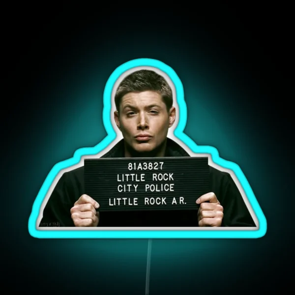 Dean Winchester Mugshot RGB Neon Sign