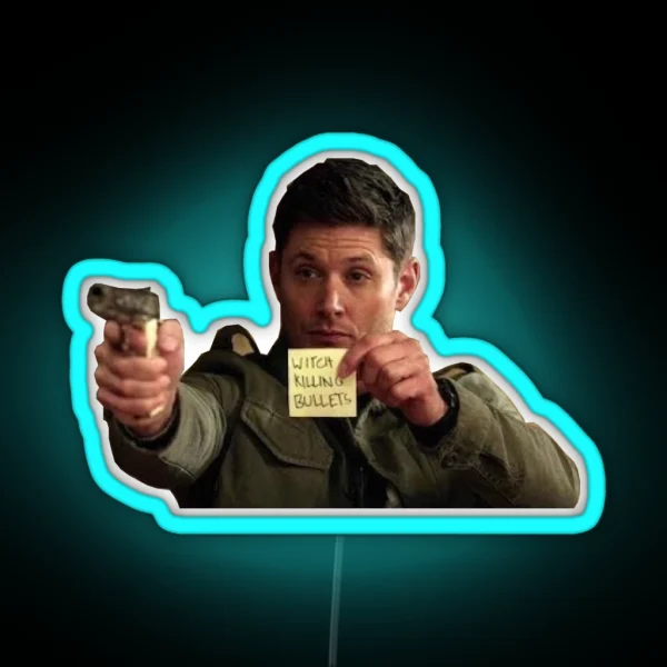 Dean Winchester Witch Killing Bullets RGB Neon Sign