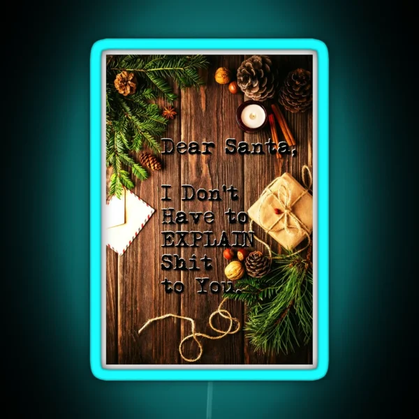 Dear Santa Ugly Christmas Leds Country Merry RGB Neon Sign