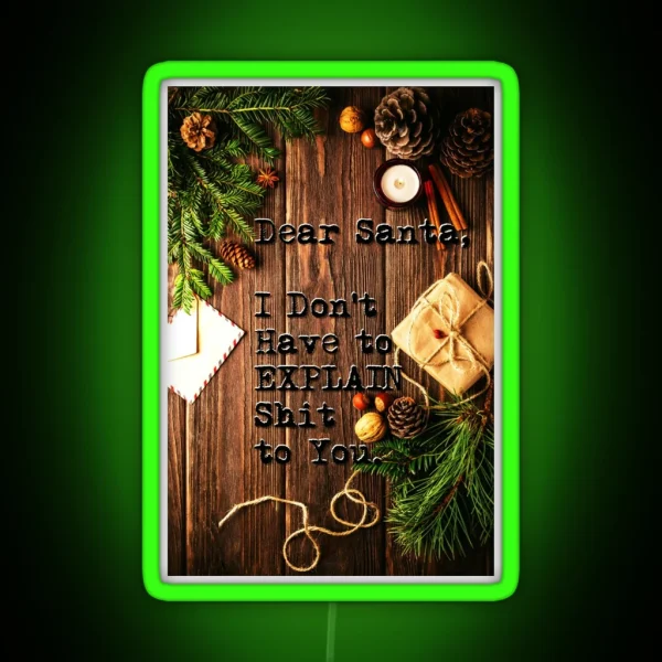 Dear Santa Ugly Christmas Leds Country Merry RGB Neon Sign