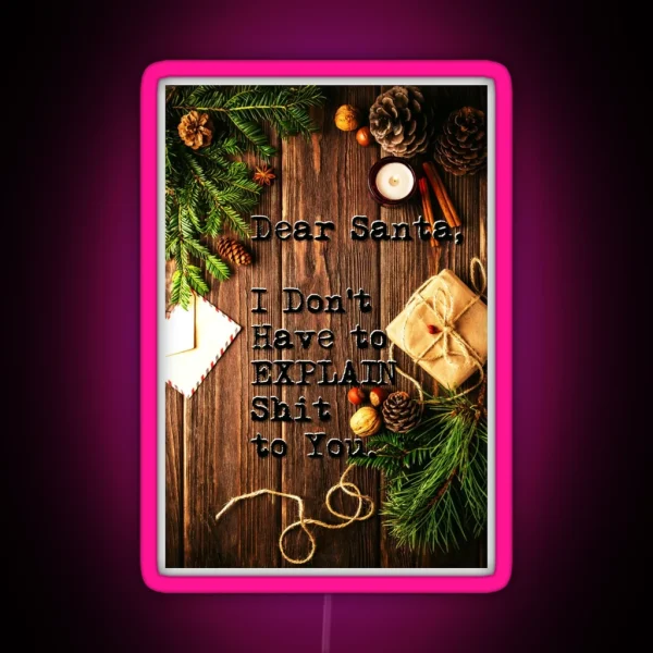 Dear Santa Ugly Christmas Leds Country Merry RGB Neon Sign