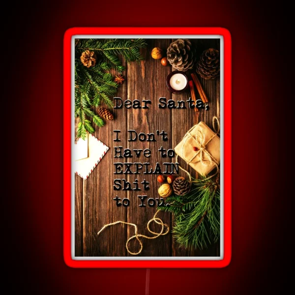 Dear Santa Ugly Christmas Leds Country Merry RGB Neon Sign