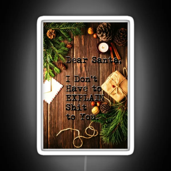 Dear Santa Ugly Christmas Leds Country Merry RGB Neon Sign