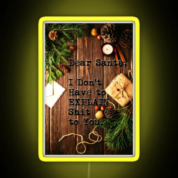 Dear Santa Ugly Christmas Leds Country Merry RGB Neon Sign