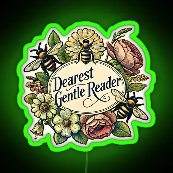 Dearest Gentle Reader Lady Whistledown Bridgerton RGB Neon Sign