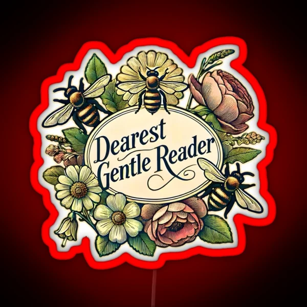 Dearest Gentle Reader Lady Whistledown Bridgerton RGB Neon Sign